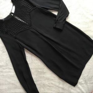 A.L.C. Silk Black Crochet-Top Dress (NWT)